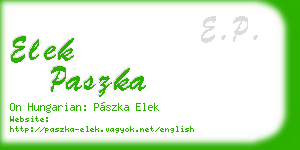 elek paszka business card
